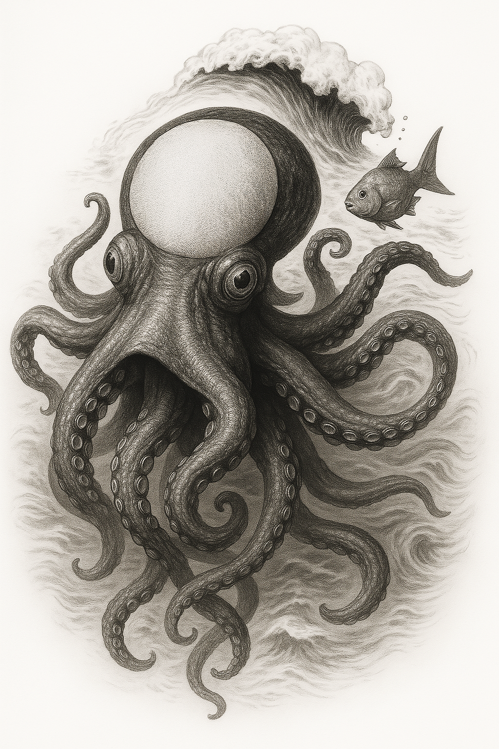 Custom Nautical Themed Tattoo Expansion Featuring Giant Squid &/OR Fish
