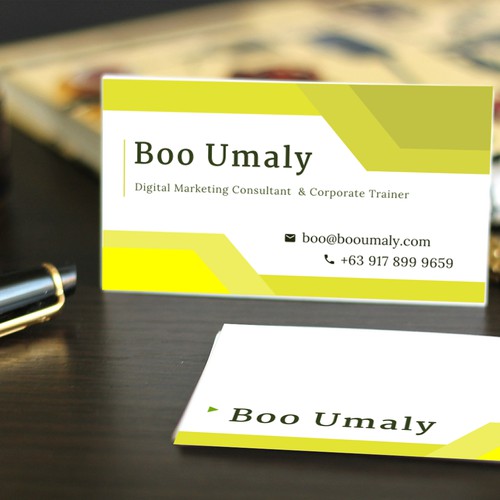 Clean and modern business card design for digital marketing consultant & corporate trainer