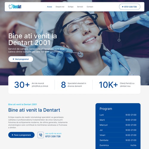 Landing design concept for Dentist 