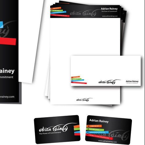 Create the next stationery for Adrian Rainey