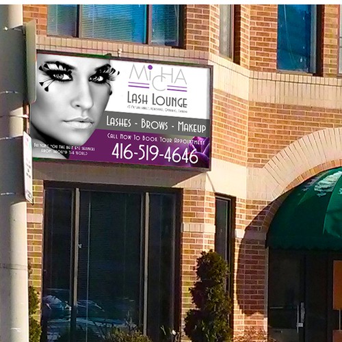 Create a stunning Storefront Sign for MICHA Lash Lounge