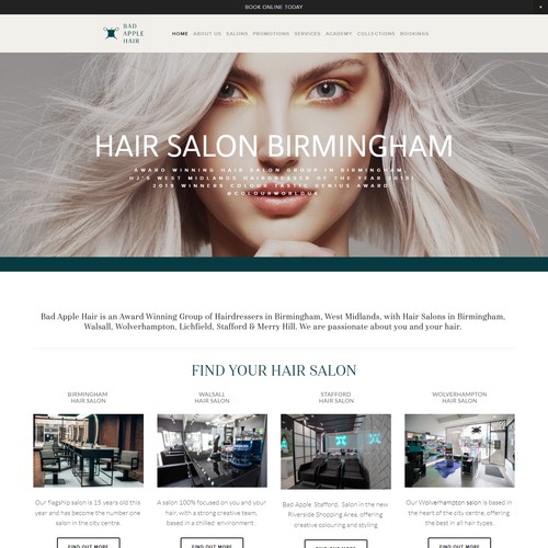 Bad Apple Squarespace Hair Salon Website