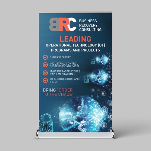 Design rollup banner CyberSecurity Industrial Automation