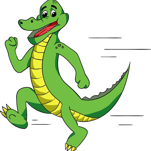 Freandly running alligator