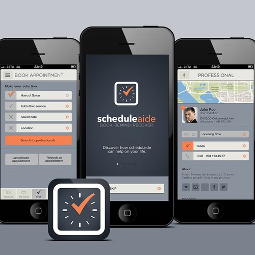 Clean Mobile Design for Scheduling App