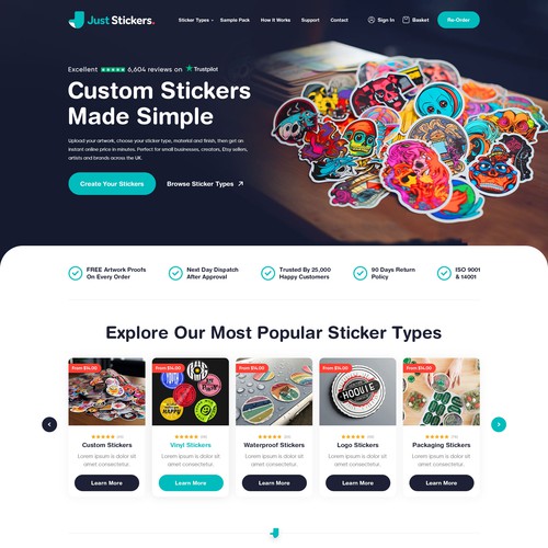 Just Stickers Website Redesign