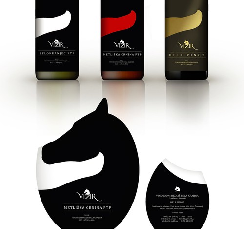 Bottle label design for wine cellar Vizir