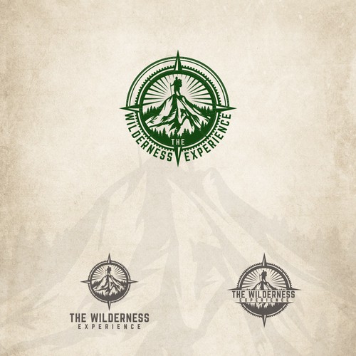 Bold logo with mountains/wilderness theme