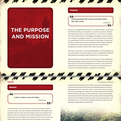 Layout and typesetting with imagery for the book "Team Ready"