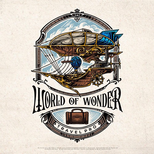 World of Wonder Travel Pro steampunk logo