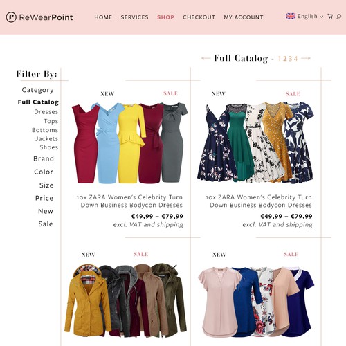 Web Design Concept for 2nd Hand Online Retailer