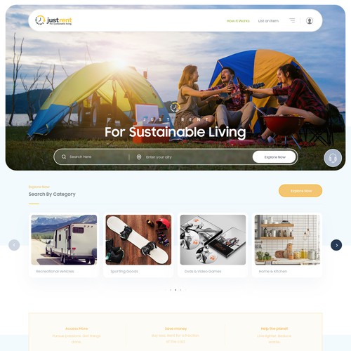 JustRent.com Webpage Design
