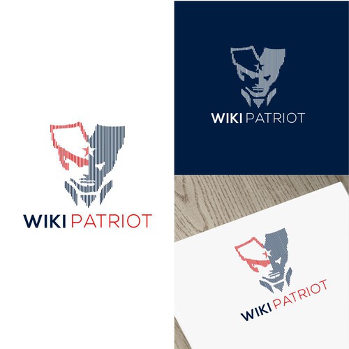 Logo for Trending Political News & Podcast Wiki Patriot, a patriot's logo forms sound waves