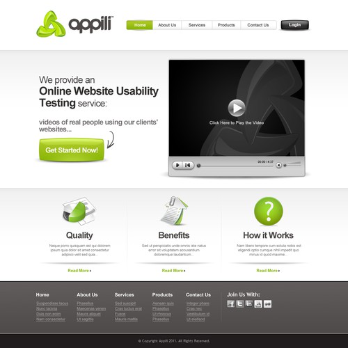 Appili needs a new website design