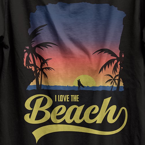 Beach t shirt design