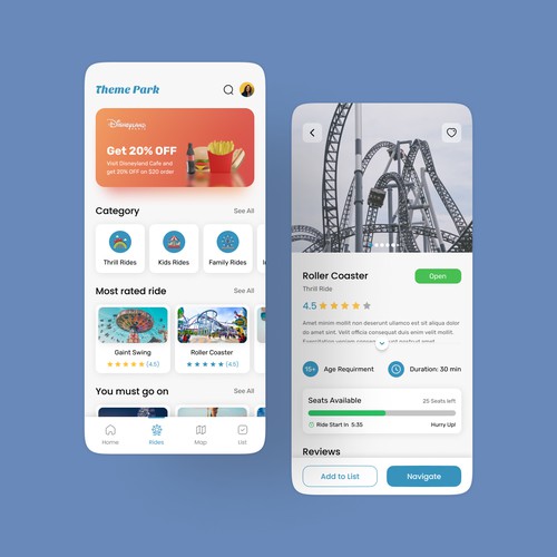 Theme Park Rides Tracking App