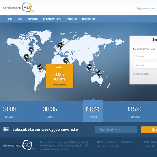developmentAID.org Home Page Design