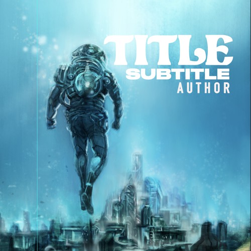 Retro sci-fi novel illustration