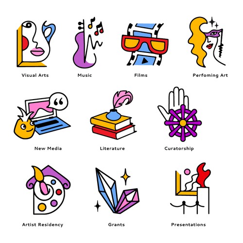  Icons for app empowering emerging Artists from Africa and Latinamerica