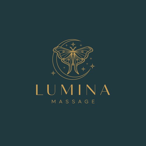 Boho moon logo for therapeutic massage business 