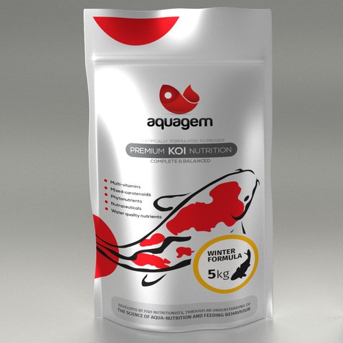 Create unique packaging and label design for AQUAGEM Koi Food
