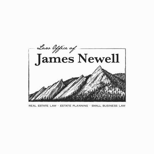 Hand-drawn logo for James Newell law office-