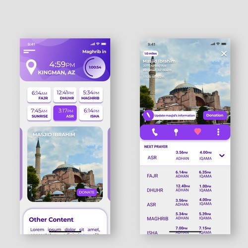 App design concept for MuslimPro