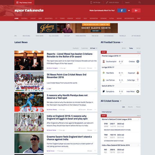 Sport News Website