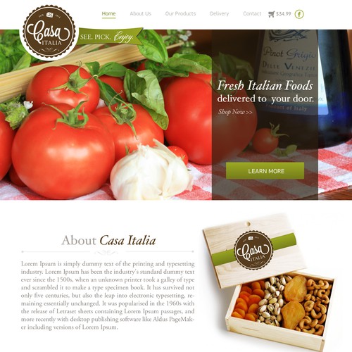 Website Design for CASA ITALIA - Fine Italian Products