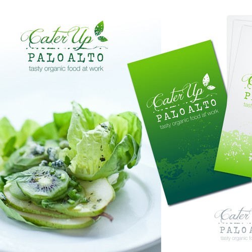 logo and business card for CaterUp Palo Alto