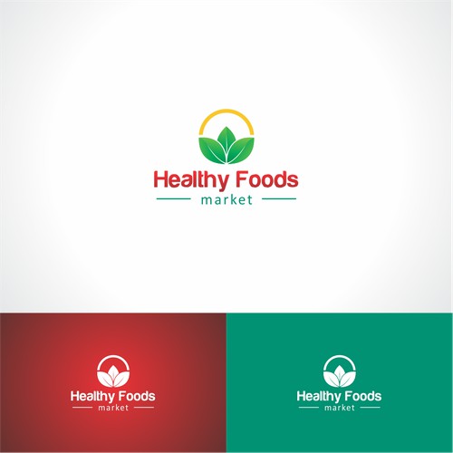 logo and a simple concept, health, green for healthy food market