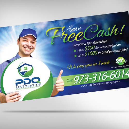Earn 10% referal fee for refering PDQ! (Plumber postcard) 