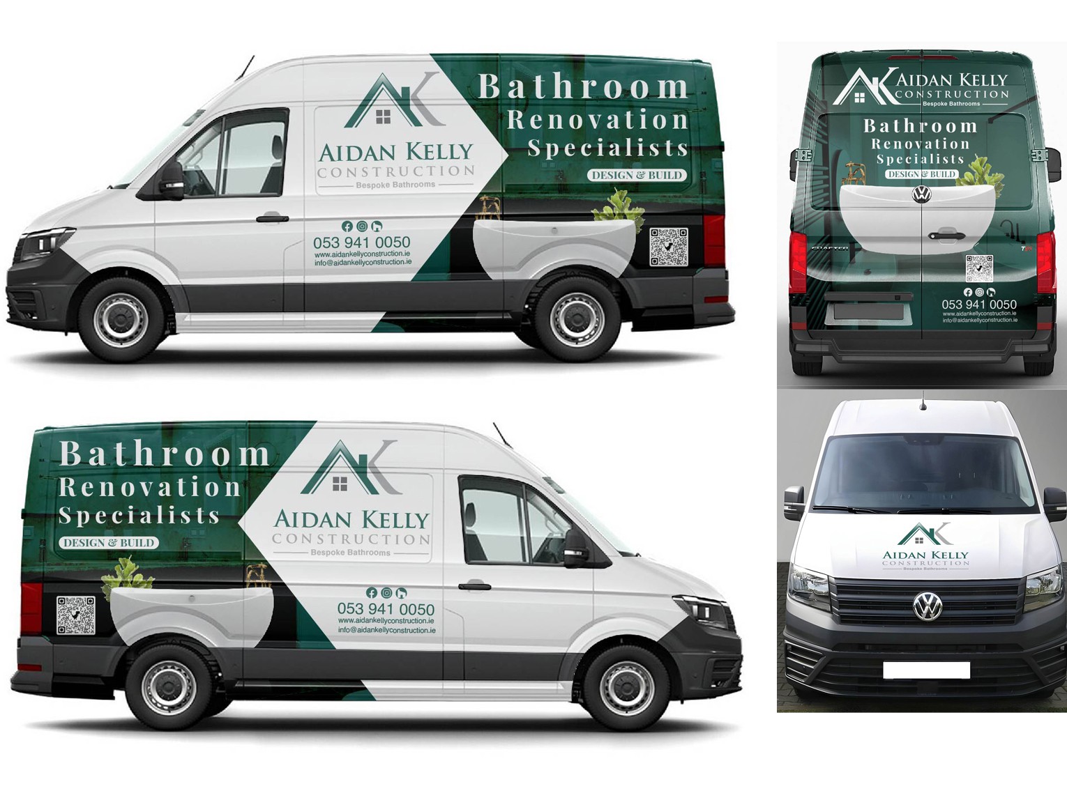 Create a van wrap design for a high end bathroom renovation company.