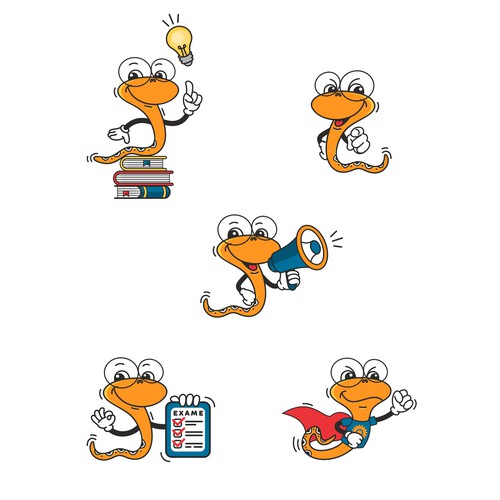 Extra poses for snake mascot