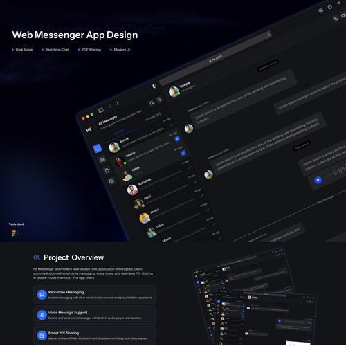 Web Messenger App UI Design