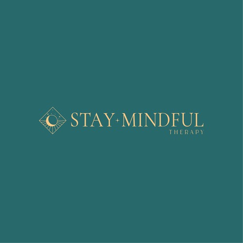 Minimal and celestial logo concept for mindful therapy 