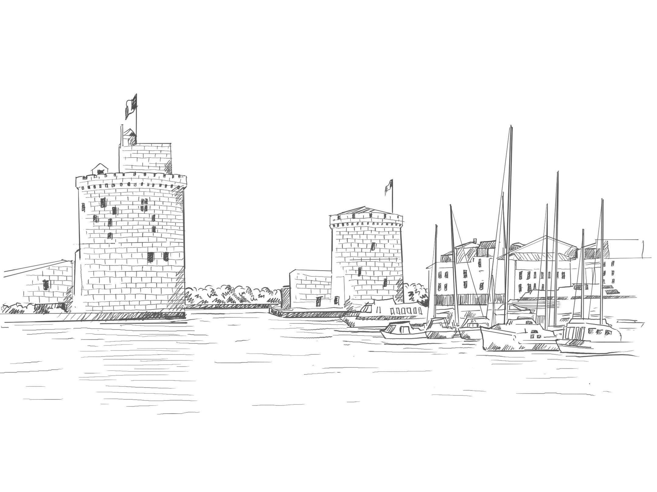 Landmark sketch/ink illustration