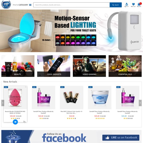 eCommerce website design for VIP Power Deals