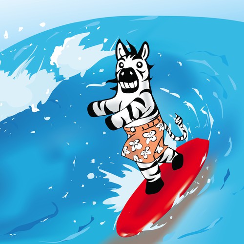 surfing zebra