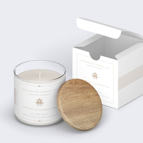 Luxury label and box for candle company