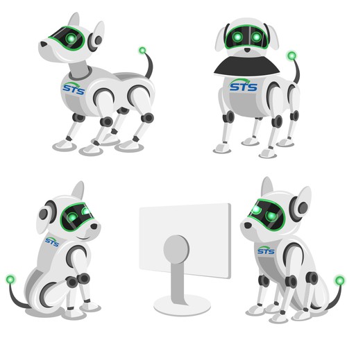 Robotic dog icon illustration