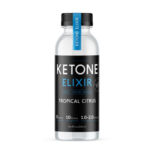 Modern & minimalistic label design for Ketone Elixir brand