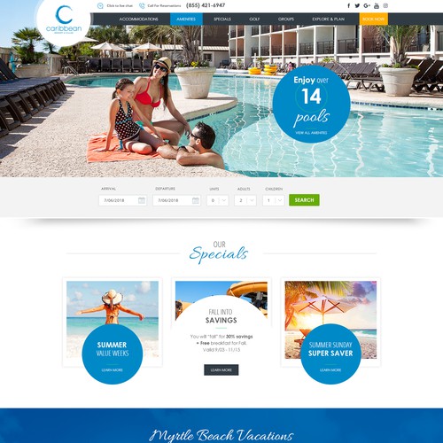 Caribbean Resort & Villas Word Press Website Design