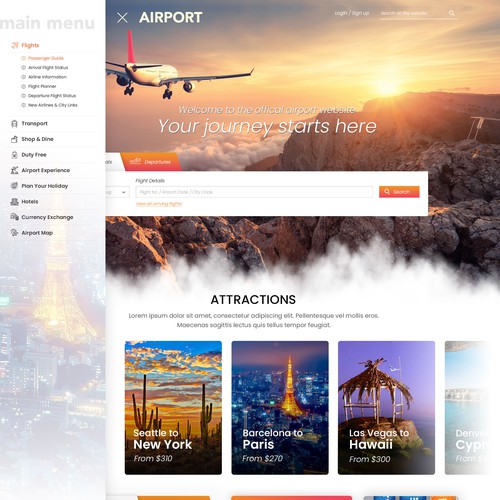 Travel Airport Website Design