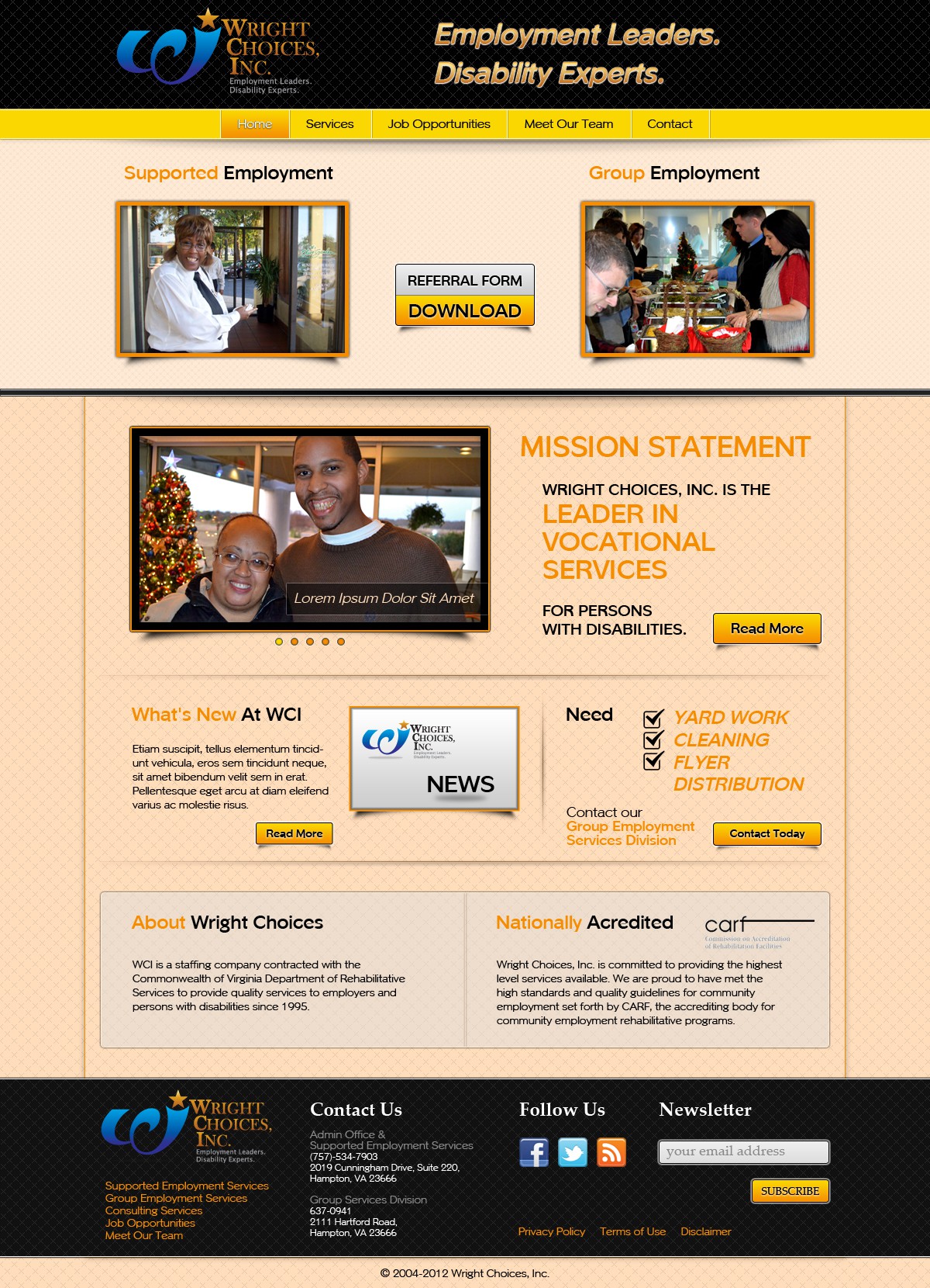 website design for Wright Choices, Inc.