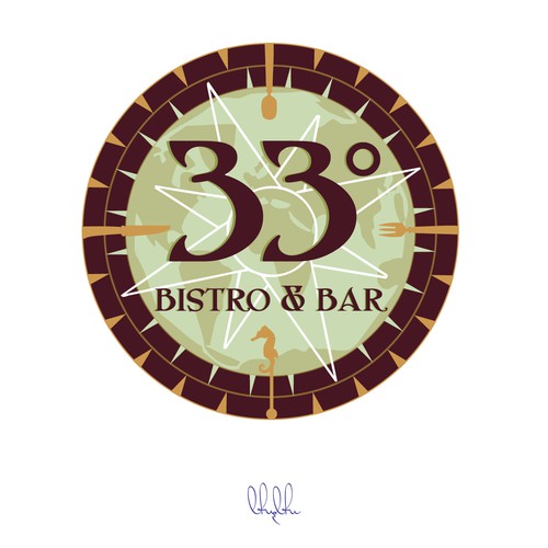 33 Degrees bistro pub logo for signage/uniforms/business cards