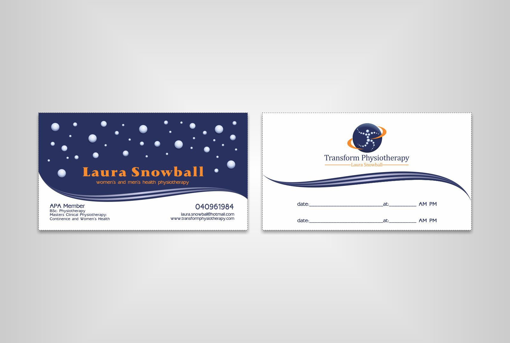 Design the start of a brand for the first mobile women's health physiotherapist in WA...