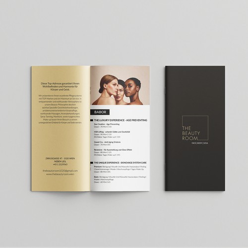 12 PAGES Brochure design for THE BEAUTY ROOM