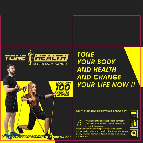 Box package for Tone and Health Resistance Bands