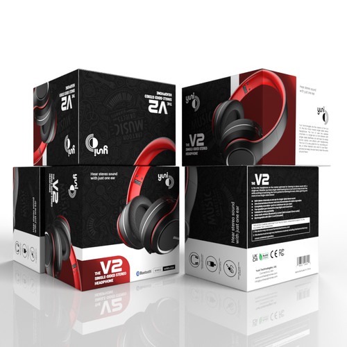 Yuni V2 single-sided stereo headphone Packaging